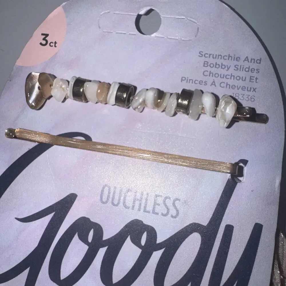 Goody Satin Scrunchie & Decorative Bobby Pin Hair Accessory Set Lot of 2 NWT